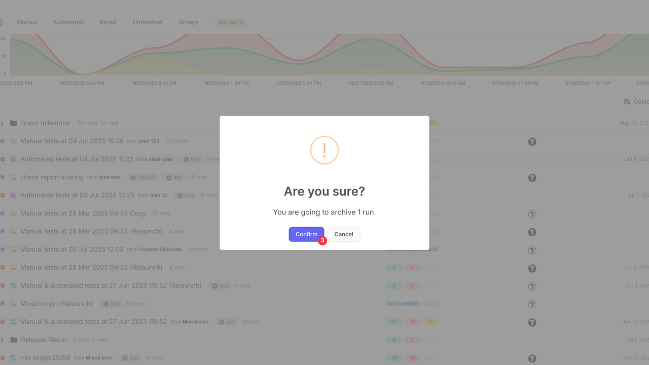 Testomat.io - Confirm runs