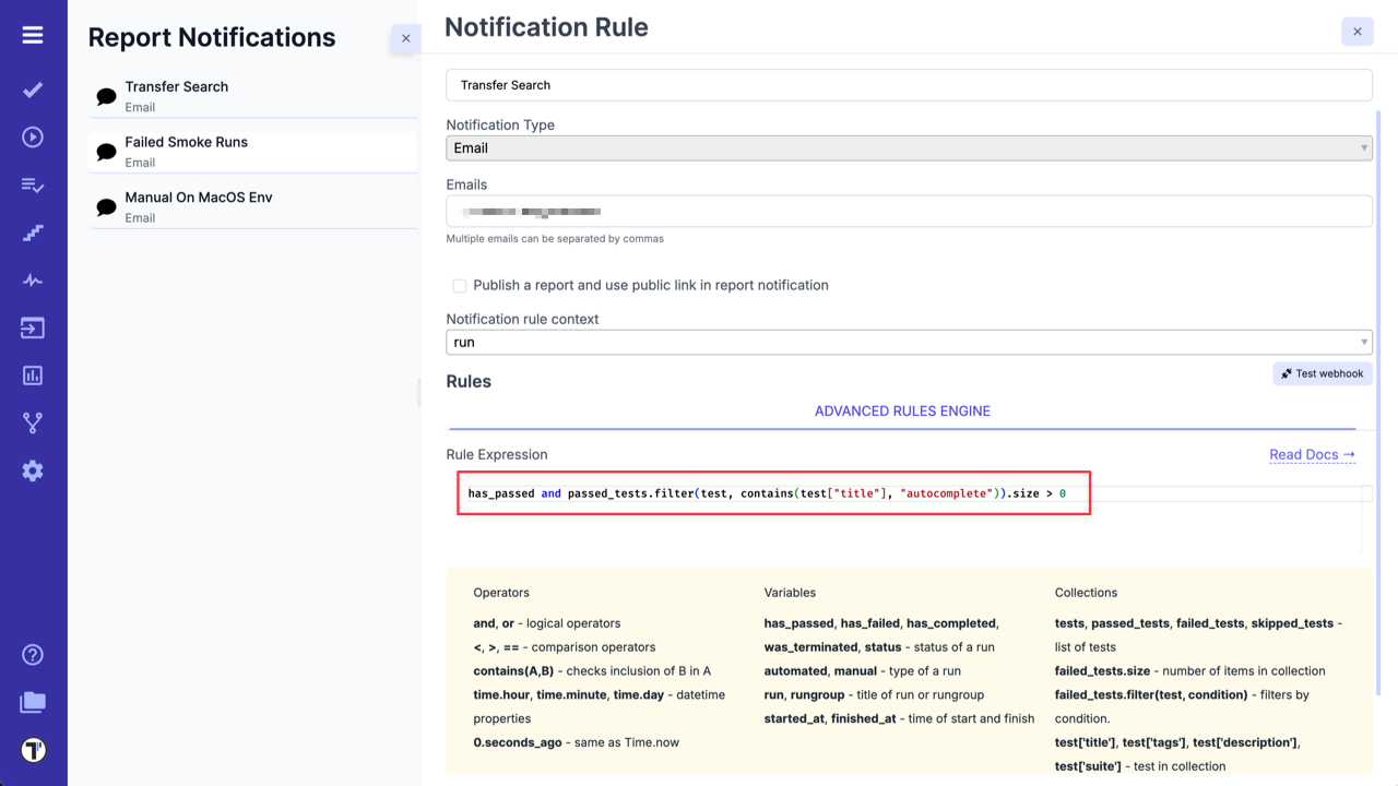Testomat.io - Run Rules